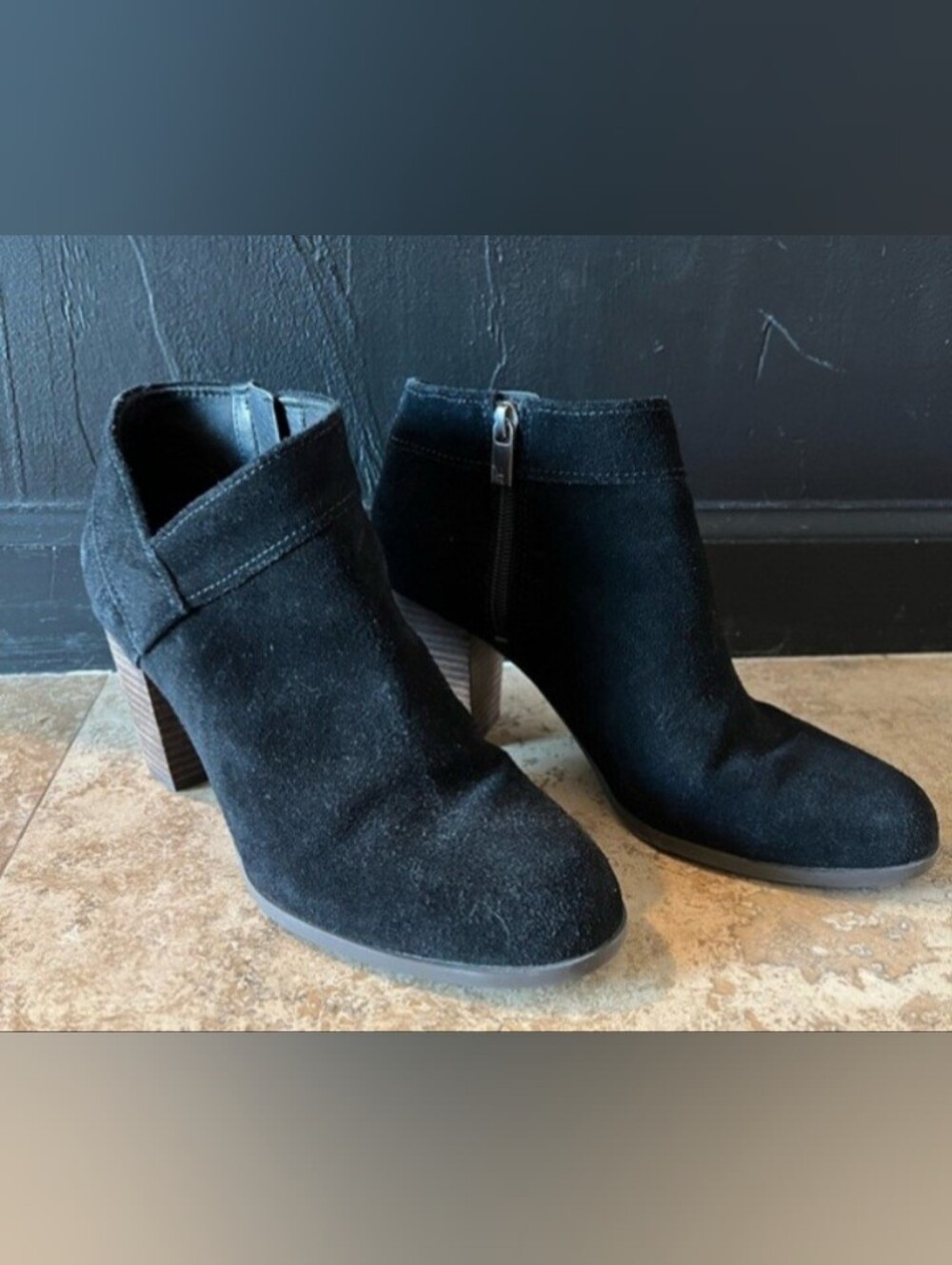 Koolaburra by UGG Black Suede Heeled Ankle Booties Size 8